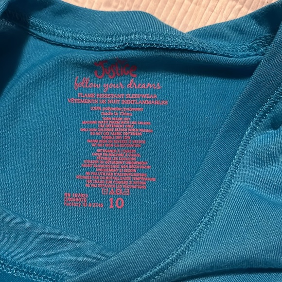 NWOT Justice 2pc PJ set size 10 - Picture 3 of 5